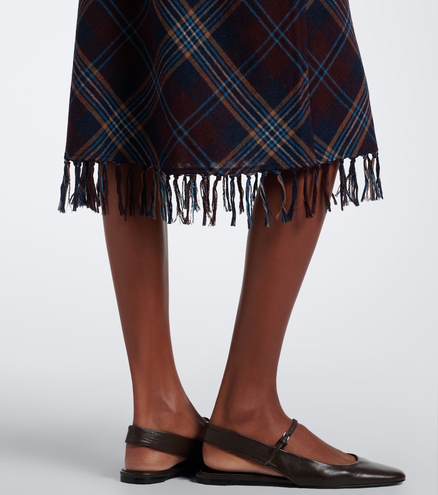 Dôen Elowette Fringed Plaid Midi