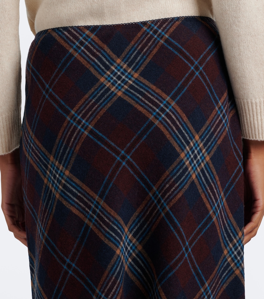 Dôen Elowette Fringed Plaid Midi