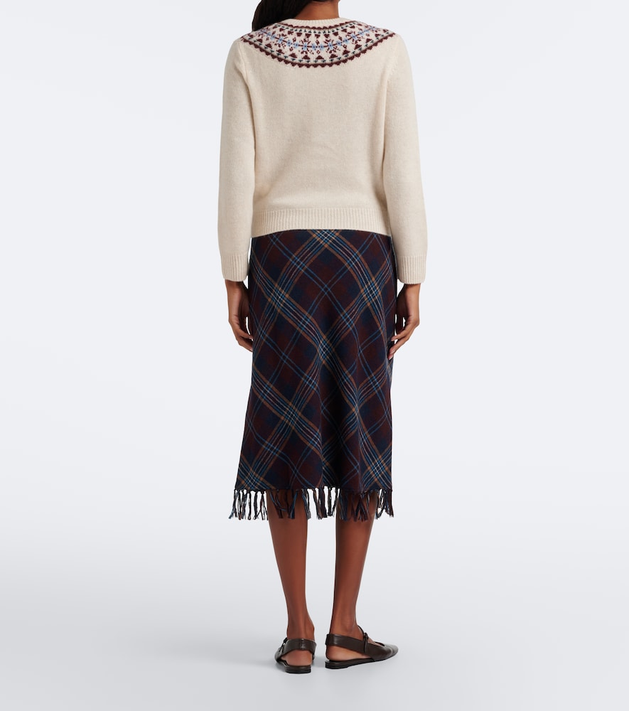 Dôen Elowette Fringed Plaid Midi