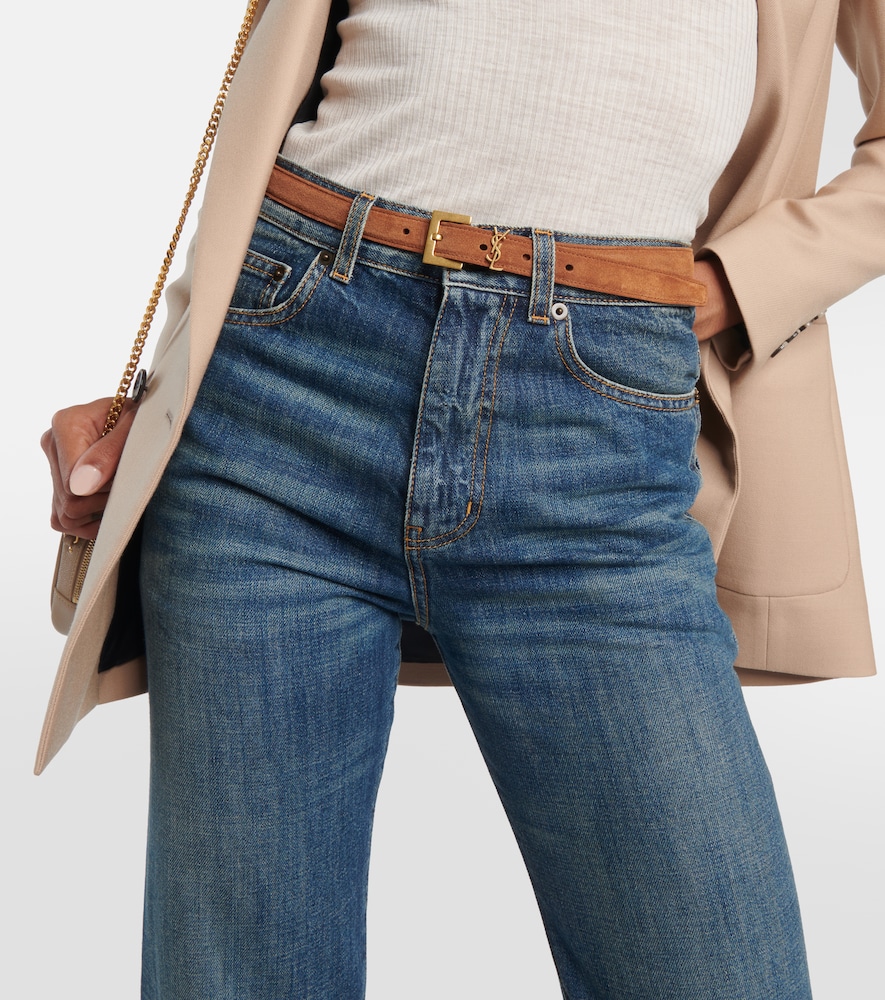  Saint Laurent Saint Laurent Gürtel Cassandre 20 Aus Veloursleder 