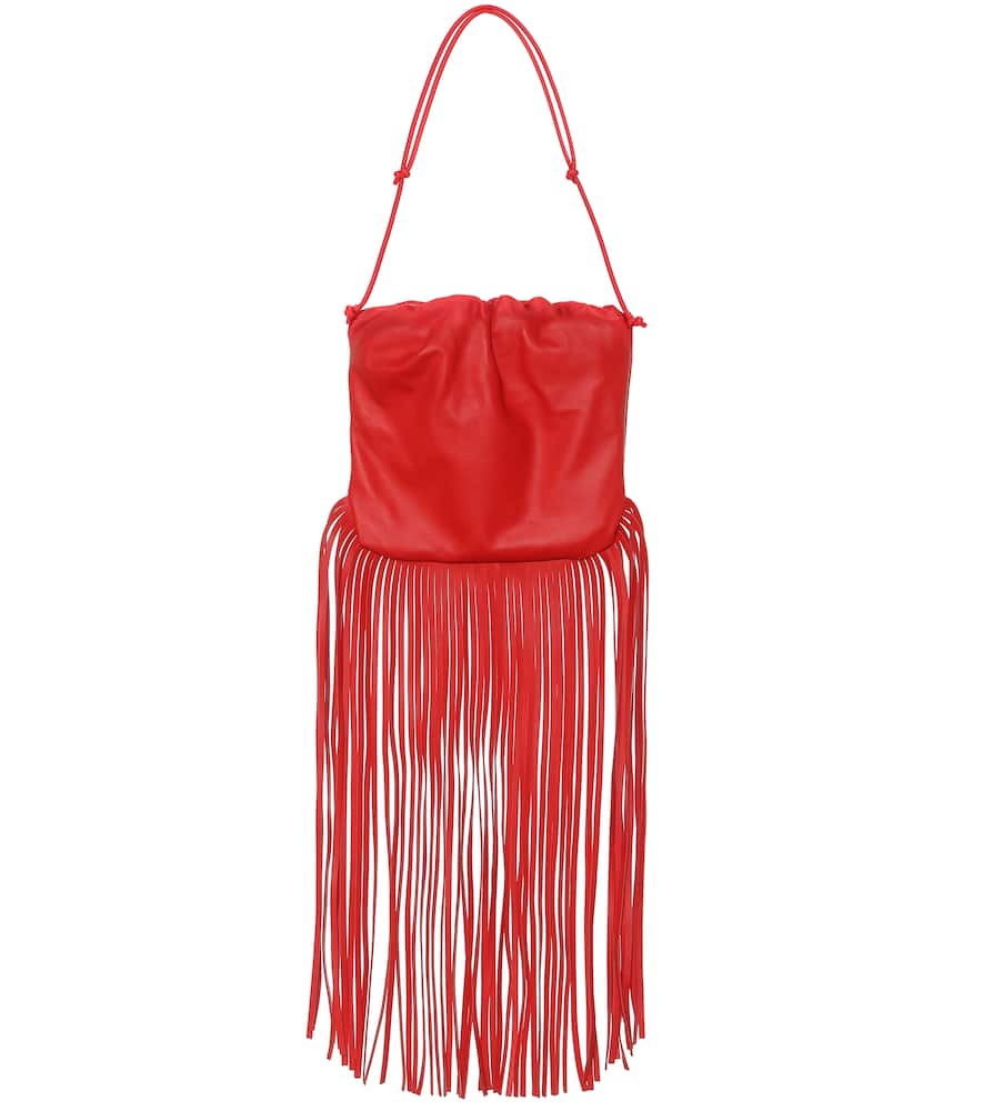 Click to view more detailed imagery on our partner's website Bottega Veneta The Fringe Pouch Bag In Linoleum Color In Red