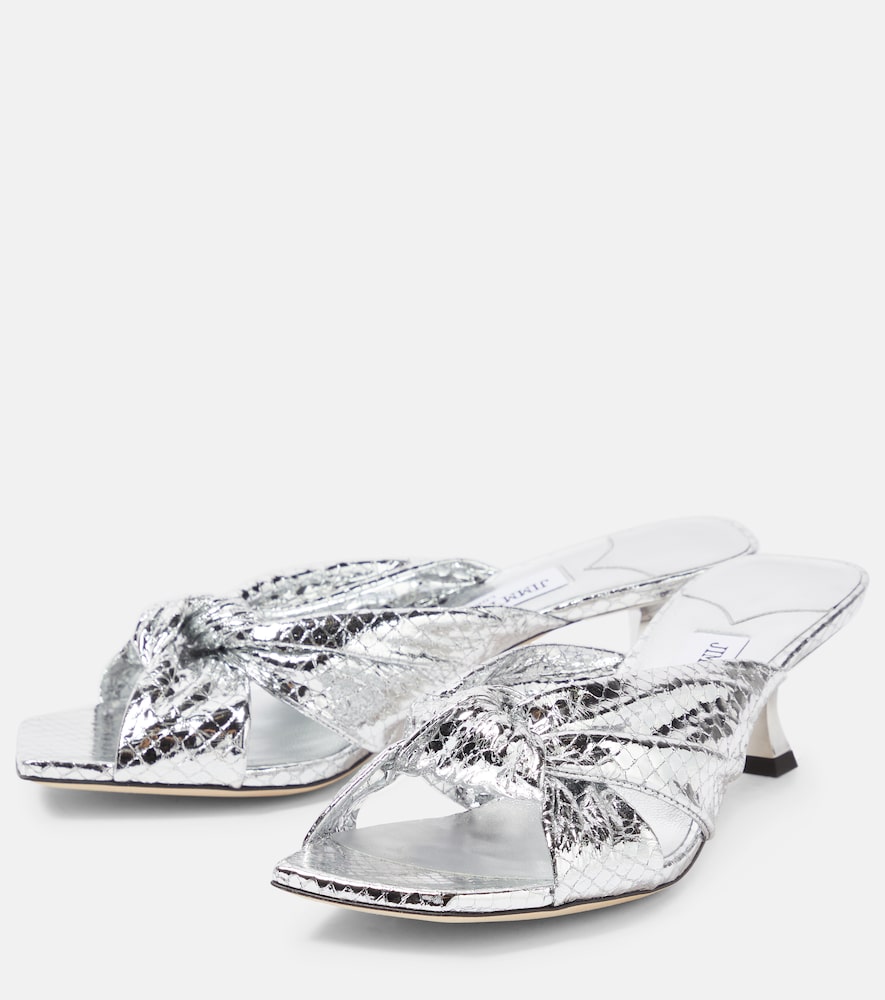  Jimmy Choo Jimmy Choo Avenue 50 Snake-effect Leather Mules 