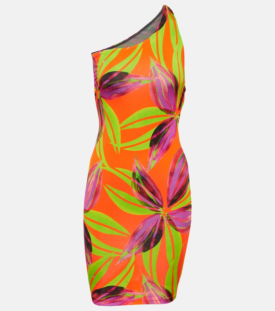 Plunge one-shoulder minidress