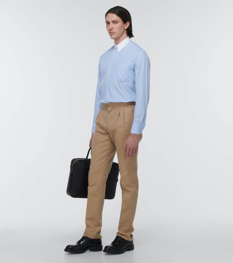 Shop Lardini Cotton And Silk Long-sleeve Shirt In 0