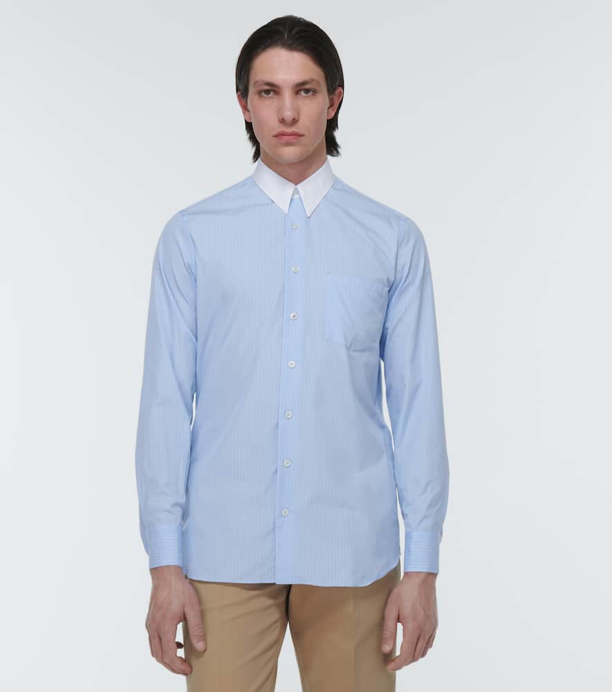 Shop Lardini Cotton And Silk Long-sleeve Shirt In 0