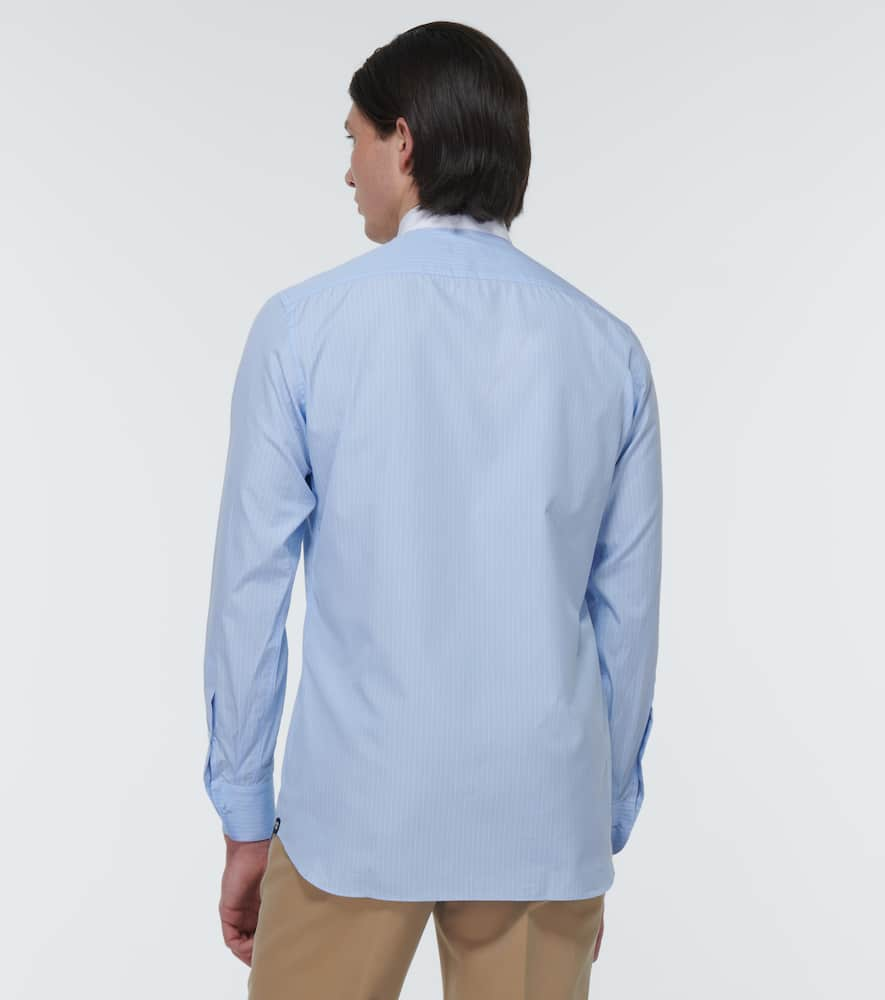 Shop Lardini Cotton And Silk Long-sleeve Shirt In 0