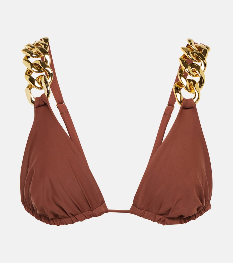 Same Chain-embellished Bikini Top In Brown