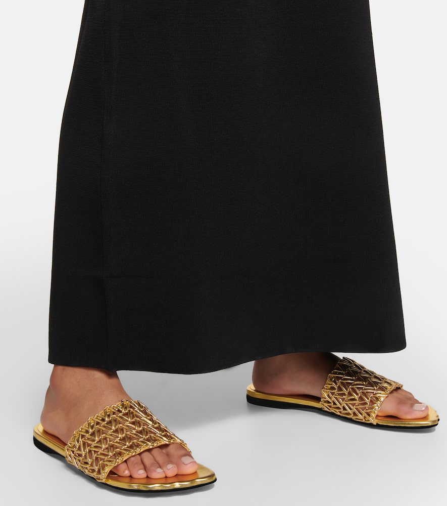 Shop Proenza Schouler Sculpt Woven Slides In Gold