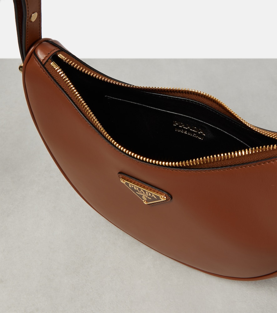 Prada Cognac Arqu Small Shoulder Bag In Brown