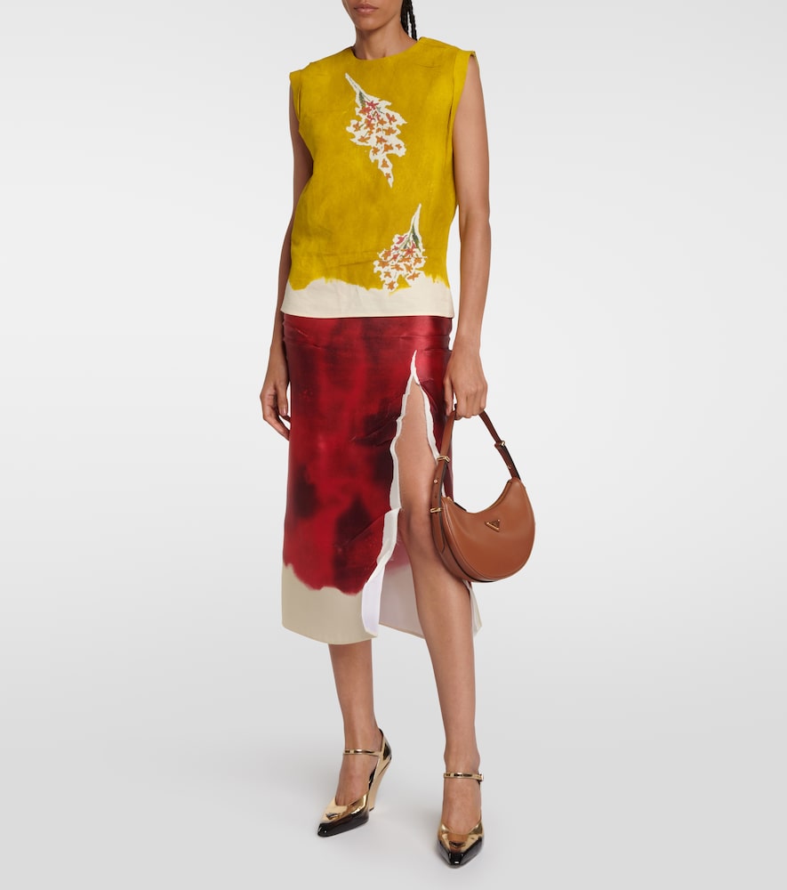 Prada Cognac Arqu Small Shoulder Bag In Brown
