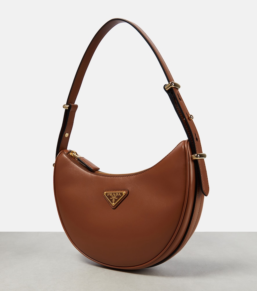Prada Cognac Arqu Small Shoulder Bag In Brown