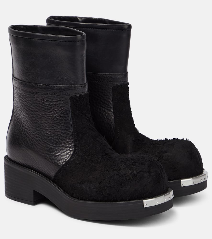 mm6 maison margiela bottines en cuir et daim