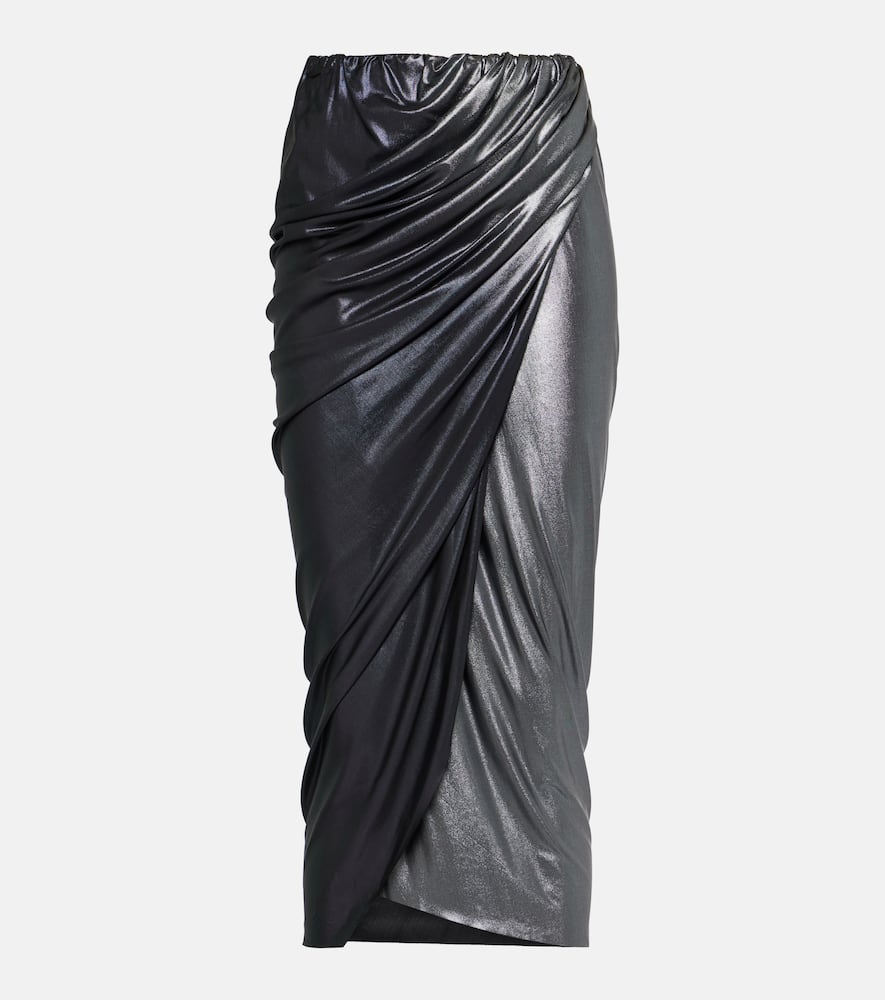 Rick Owens Lilies draped jersey midi skirt
