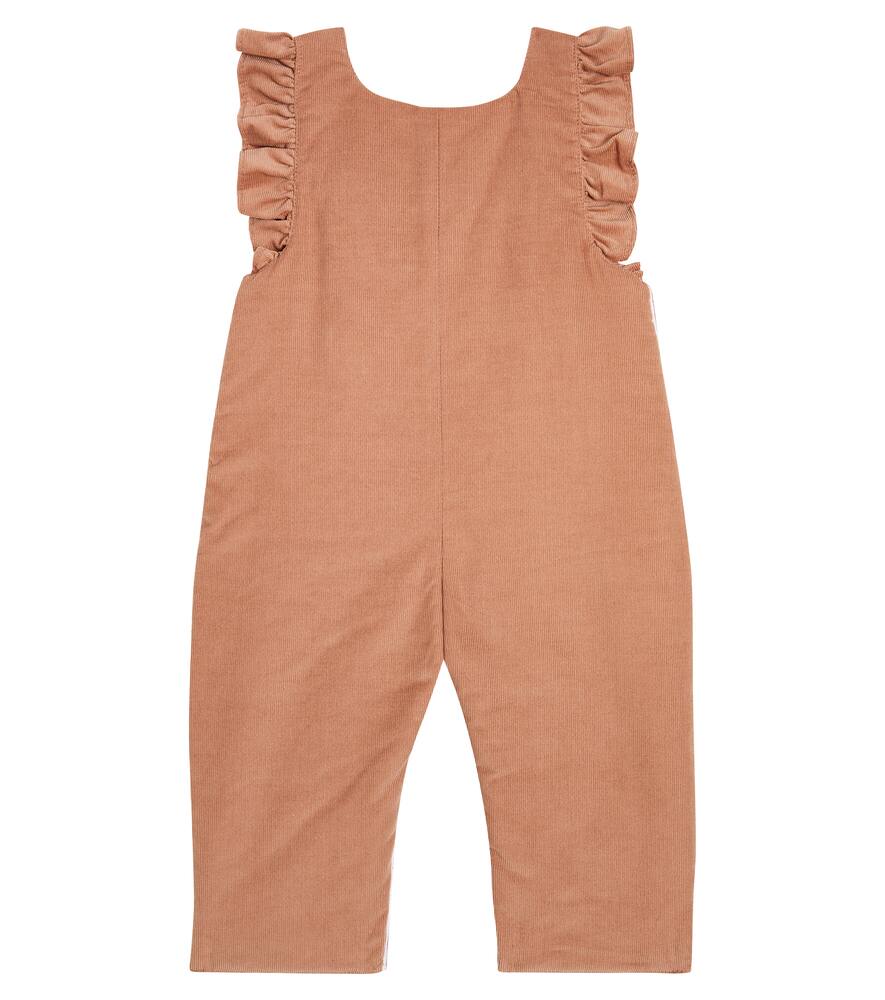 La Coqueta Baby Delphina Cotton Corduroy Overalls In Pink