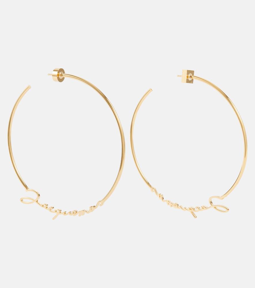 Jacquemus Logo gold-plated hoop earrings