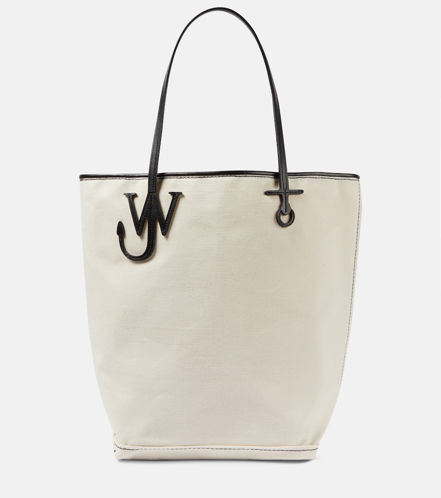 Jw Anderson Anchor Tall Canvas Tote Bag In White