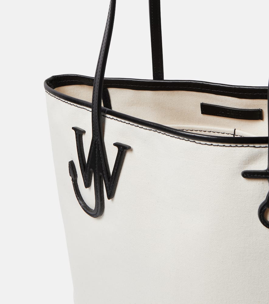 Jw Anderson Anchor Tall Canvas Tote Bag In White