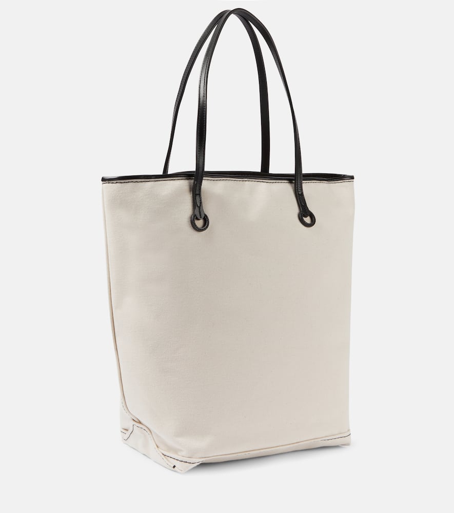 Jw Anderson Anchor Tall Canvas Tote Bag In White
