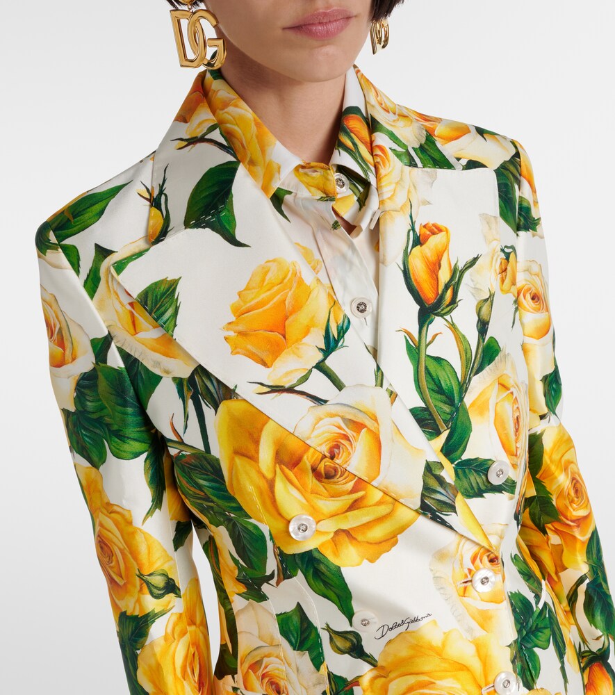  Dolce&gabbana Dolce&gabbana Turlington Floral Silk-blend Jacket 