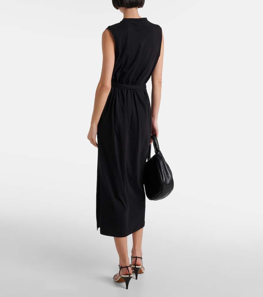 Shop Vince Cotton Jersey Midi Dress In Black