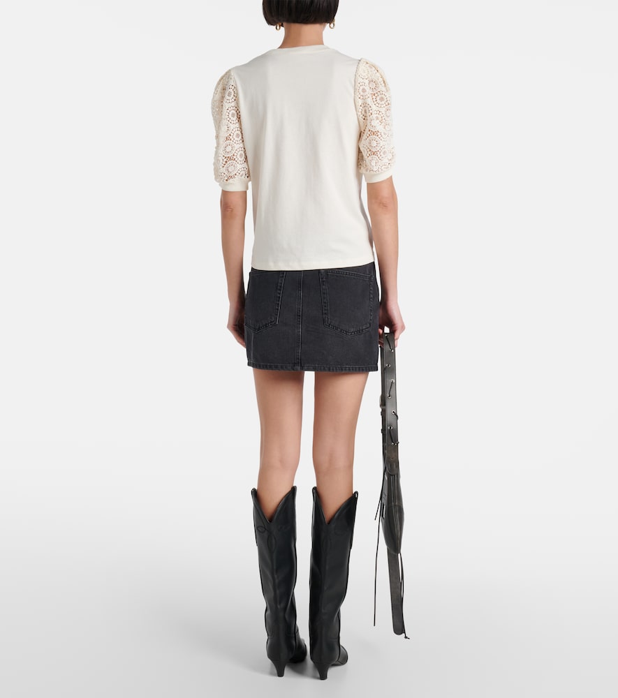  Frame Frame Top Frankie Aus Baumwoll-jersey Mit Spitze 