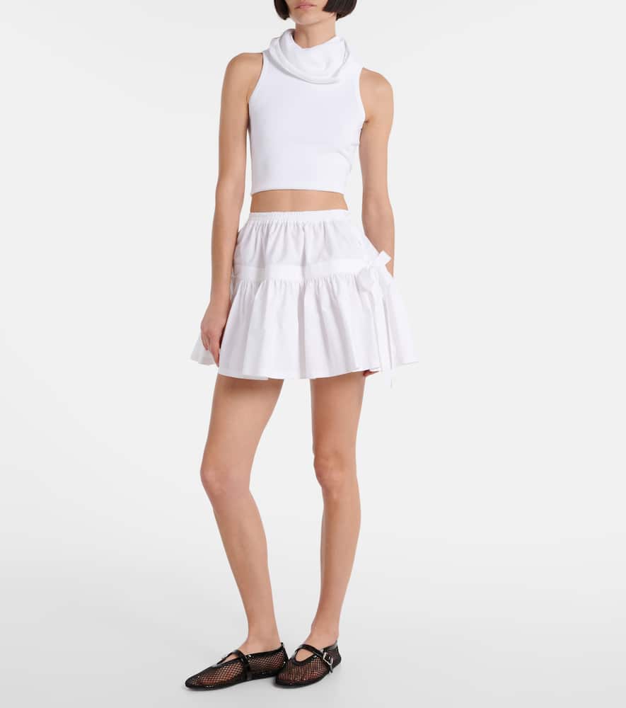 Alaïa Crop Hooded Top In White