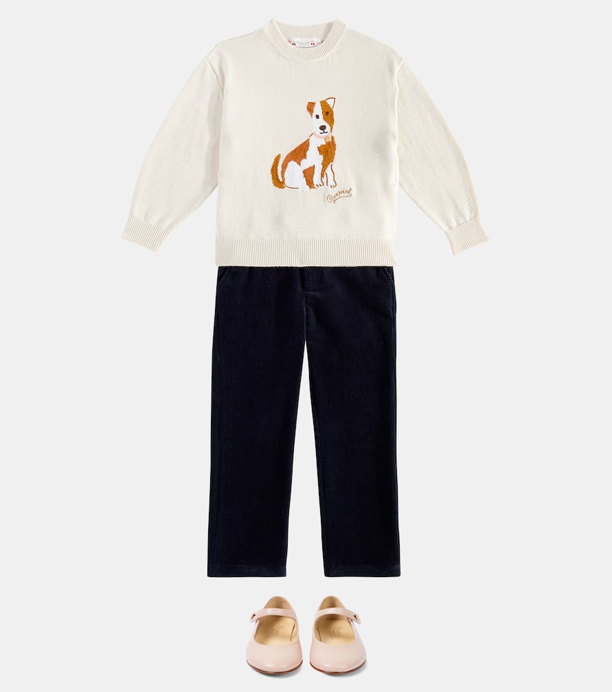 Bonpoint Anumati Pointelle Wool And Cotton Sweater In White