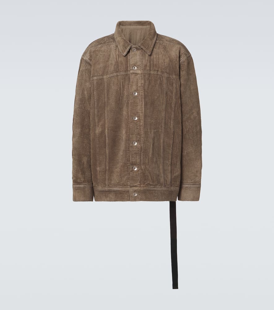 Rick Owens Drkshdw Jumbo Corduroy Oversized Cotton Jacket In Brown