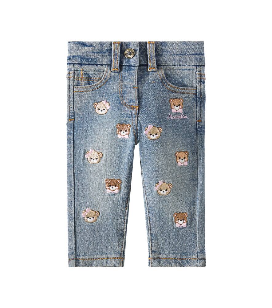 Monnalisa Baby embroidered jeans
