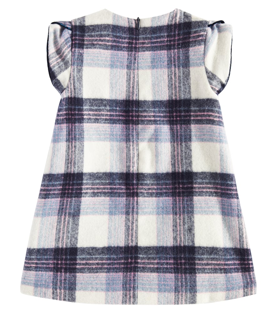 Tartine Et Chocolat Baby Checked Wool-blend Dress In Blue