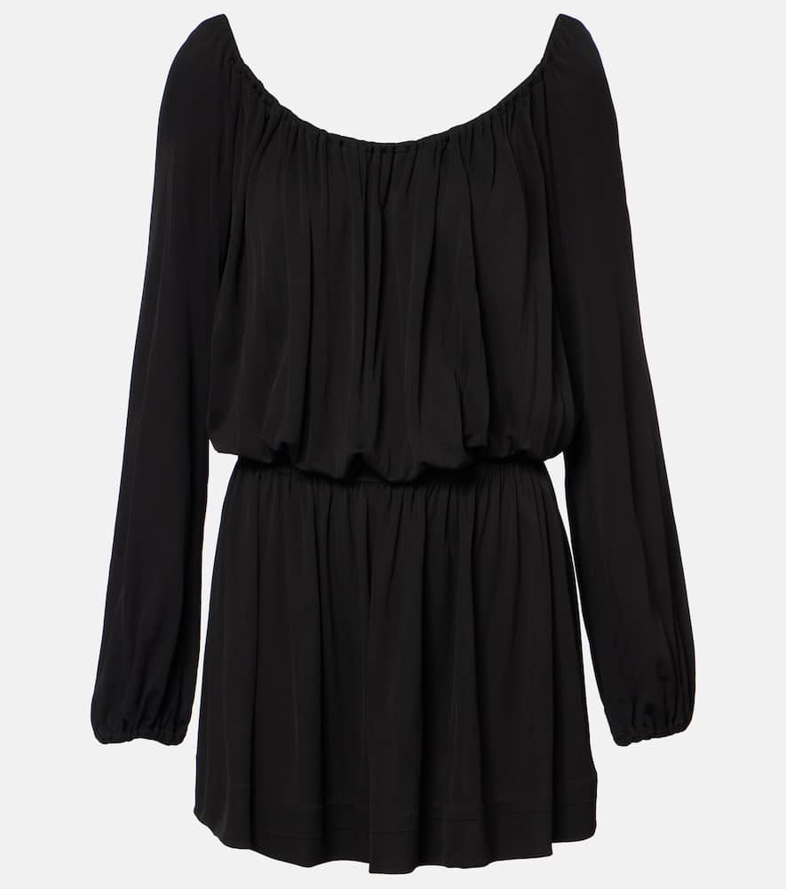 ワンピース SAINT LAURENT Black Cupro Mini Dress Saint Laurent Black Cupro Mini Dress In 1000 | ModeSens