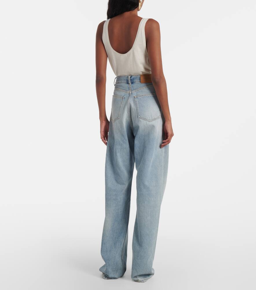 Shop Saint Laurent High-rise Wide-leg Jeans In Blue