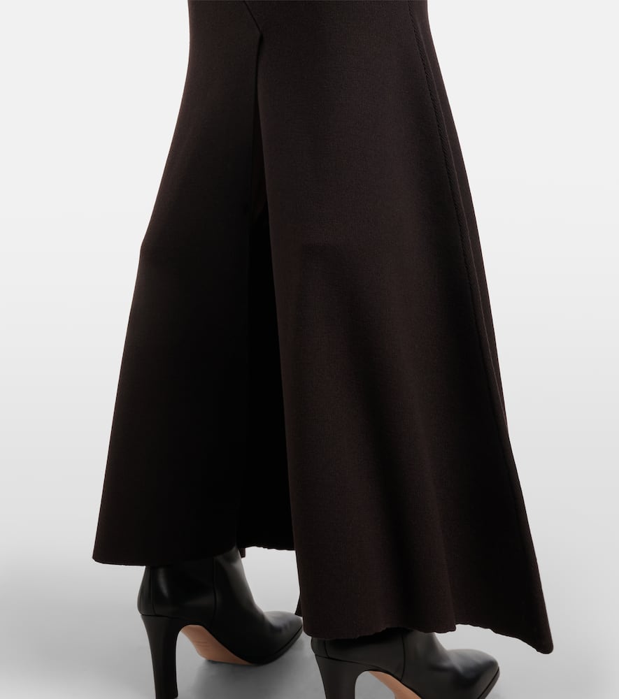 Tom Ford Turtleneck Knitted Wool-blend Dress In Brown