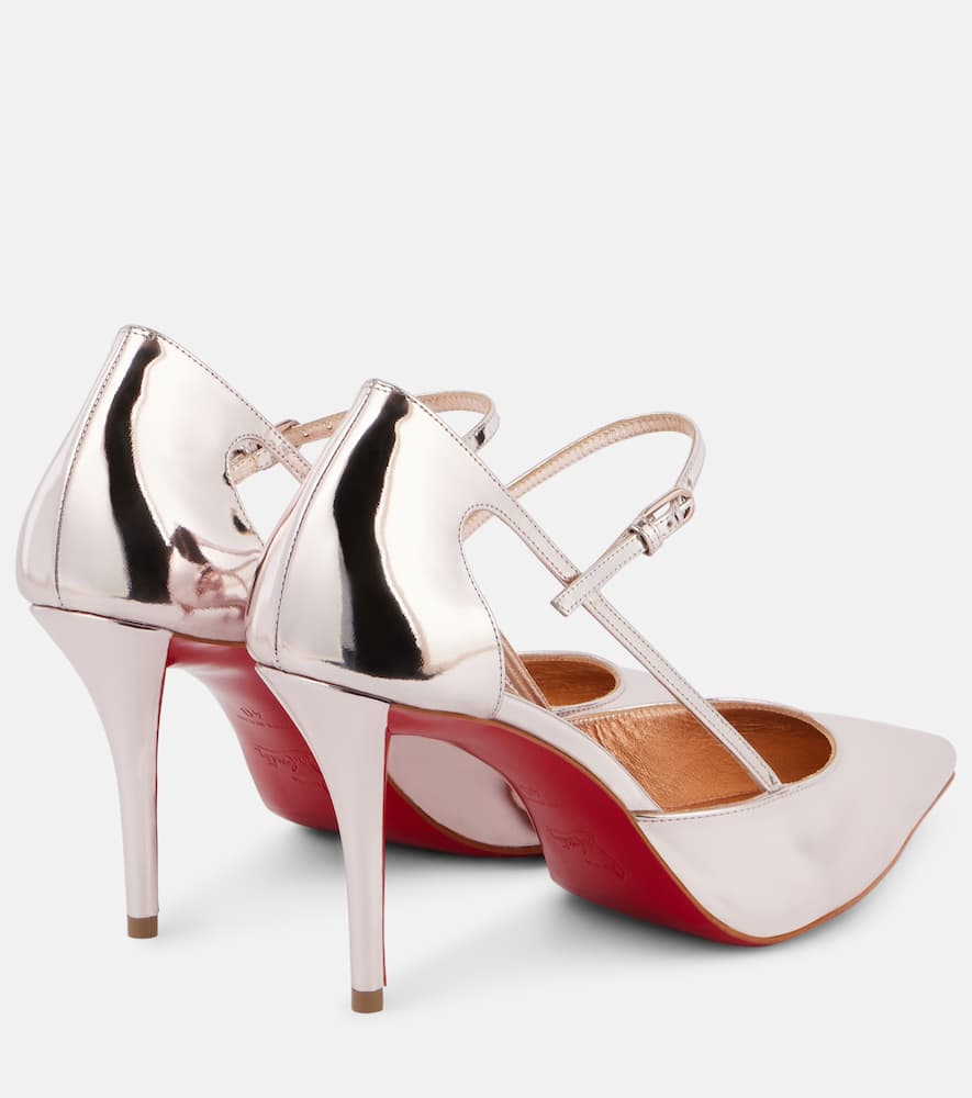 Christian Louboutin Miss Z Strap 80 Leather Slingback Pump In Pink