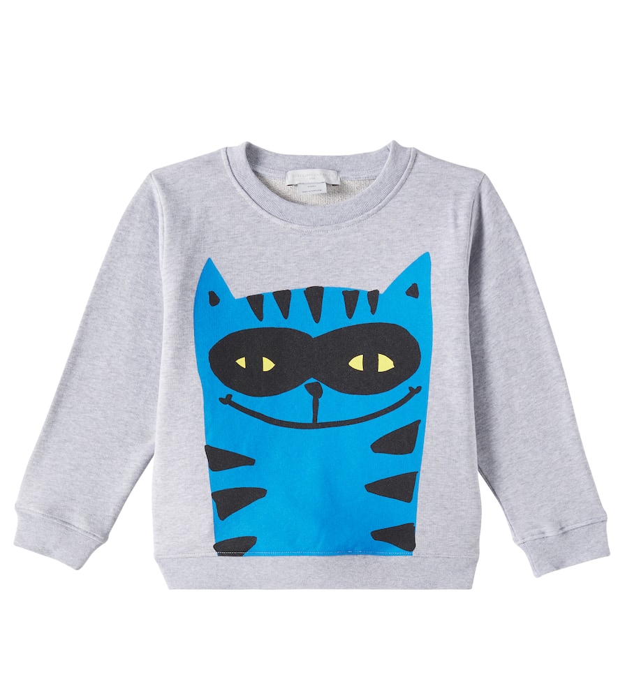 Stella Mccartney Printed Cotton Jersey Sweatshirt In Grey