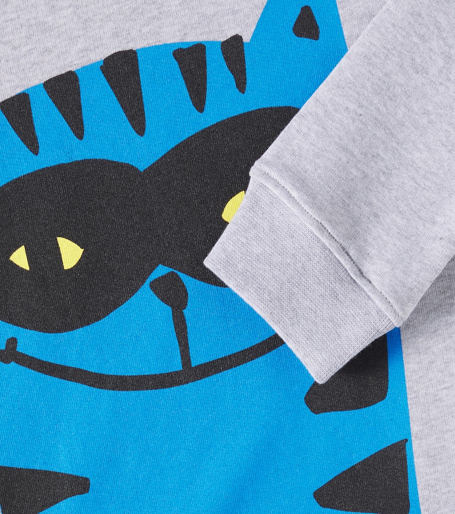 Stella Mccartney Printed Cotton Jersey Sweatshirt In Grey