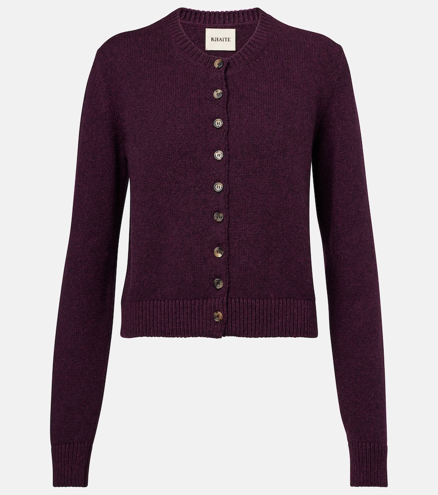 Khaite Everheart Cashmere Cardigan In Burgundy