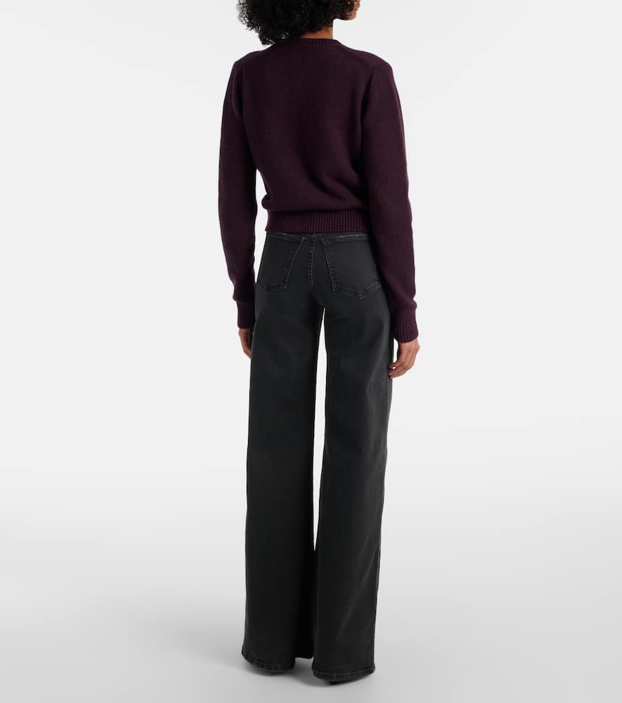 Khaite Plum Cashmere Knit Everheart Cardigan In Purple