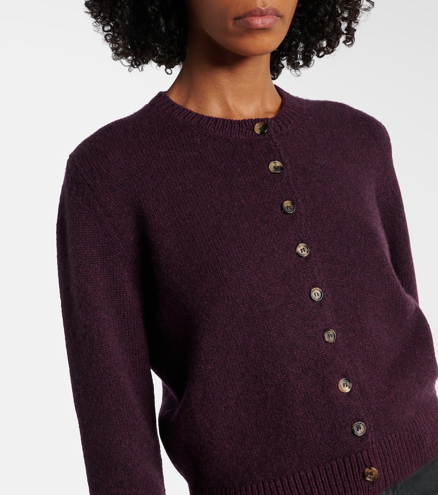 Khaite Plum Cashmere Knit Everheart Cardigan In Purple