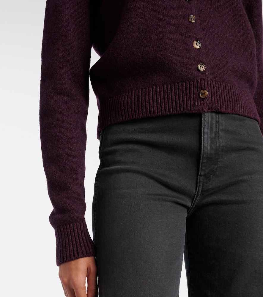 Khaite Plum Cashmere Knit Everheart Cardigan In Purple