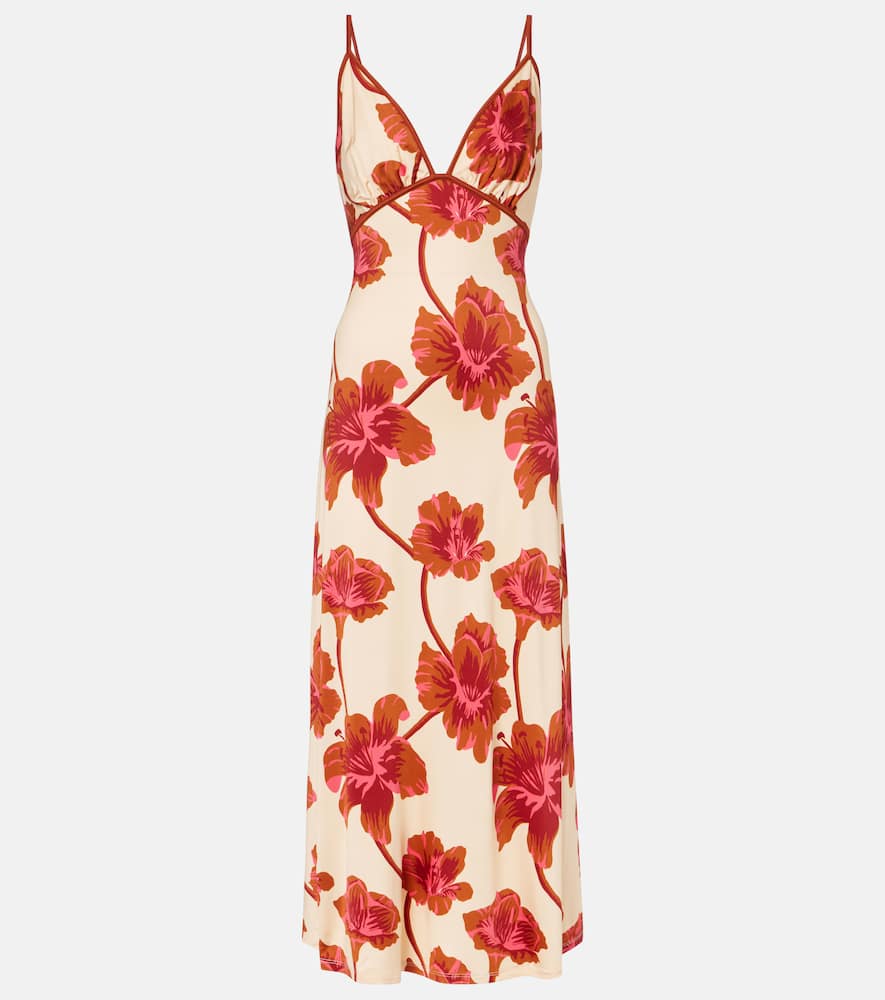 Sendero de Astromelias jersey maxi dress