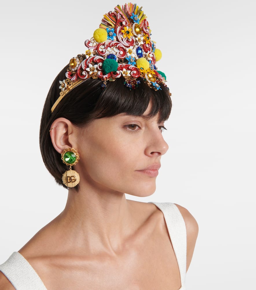 Dolce & Gabbana Embellished Headband In Multi