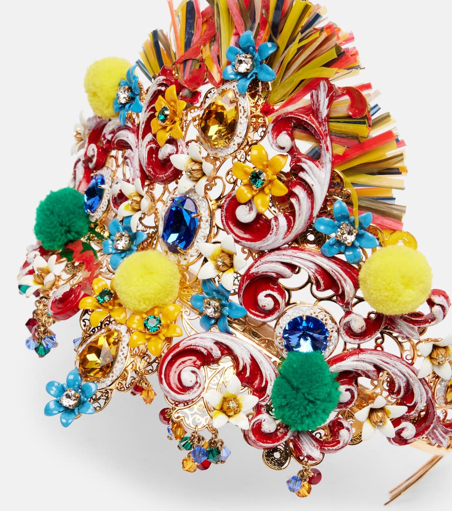 Dolce & Gabbana Embellished Headband In Multi