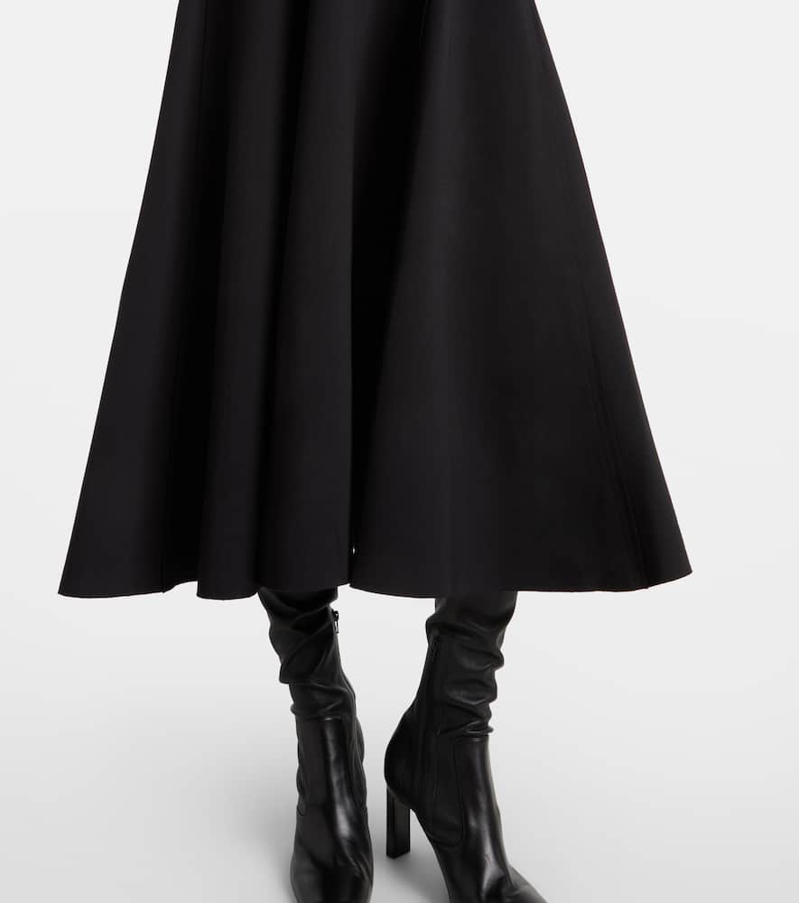 Norma Kamali Belted Cotton-blend Midi Dress In Black