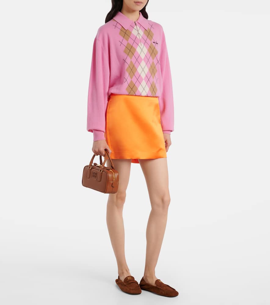 Lisa Yang Silk Satin Miniskirt In Orange