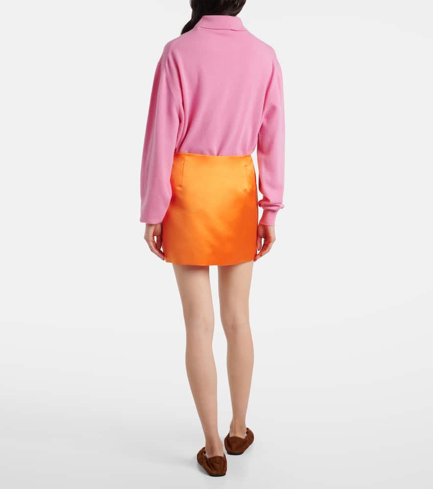 Lisa Yang Silk Satin Miniskirt In Orange