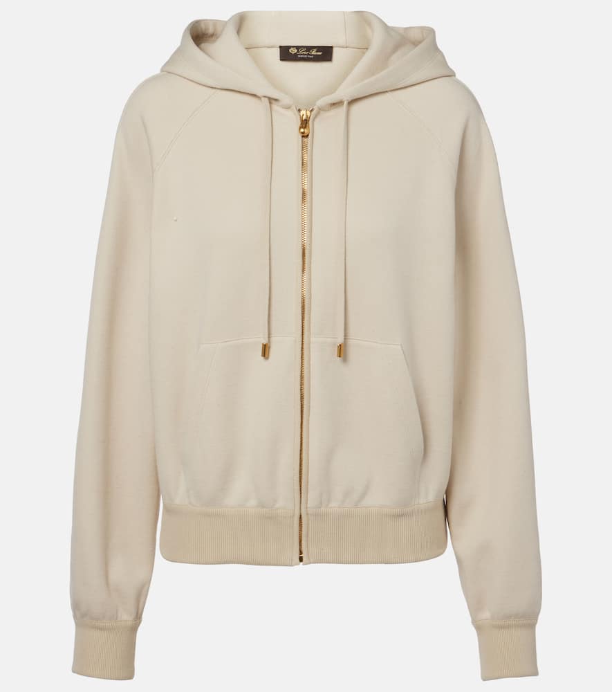 Loro Piana Viera Cotton, Silk, And Cashmere Hoodie In Sand