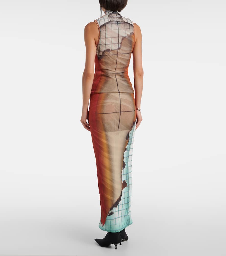 Jean Paul Gaultier Women Printed Tulle The Fire Tank Top In Multi
