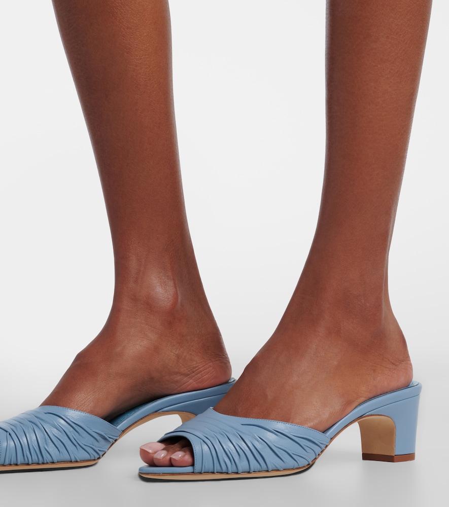 Manolo Blahnik Piruabar gathered leather mules