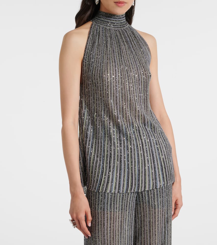 Missoni Sequined Lurex Tank Top In Gray